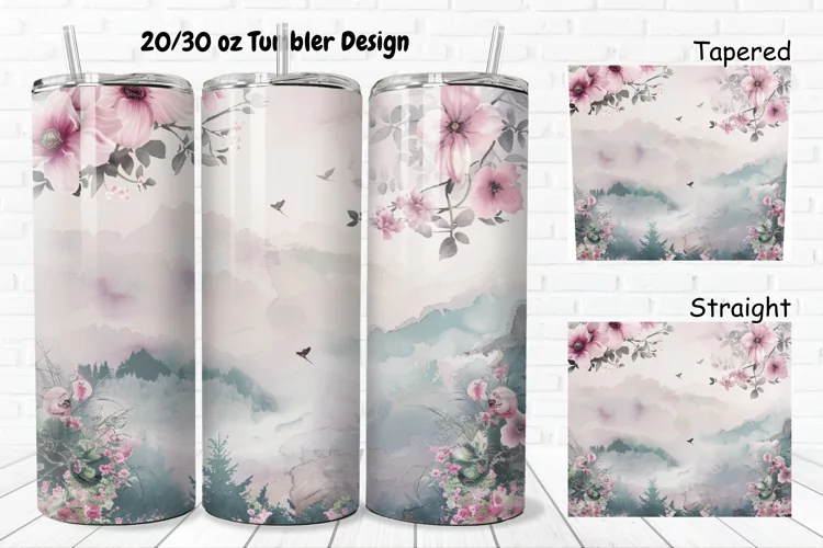 3D Watercolor Scenery 20/30oz Skinny Tumbler