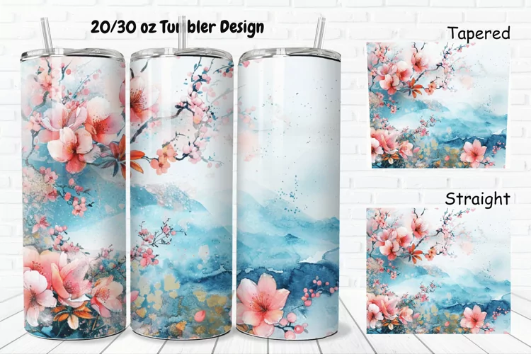 3D Watercolor Scenery 20/30oz Skinny Tumbler