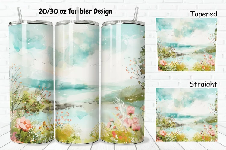 3D Watercolor Scenery 20/30oz Skinny Tumbler