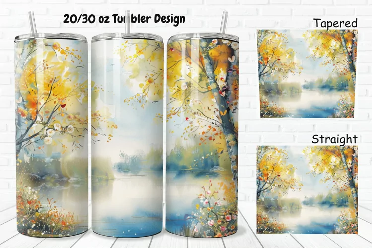 3D Watercolor Scenery 20/30oz Skinny Tumbler