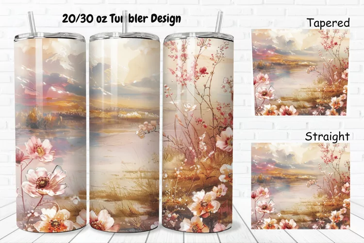 3D Watercolor Scenery 20/30oz Skinny Tumbler