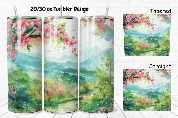 3D Watercolor Scenery 20/30oz Skinny Tumbler