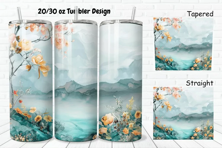 3D Watercolor Scenery 20/30oz Skinny Tumbler