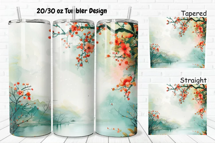3D Watercolor Scenery 20/30oz Skinny Tumbler