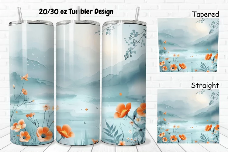 3D Watercolor Scenery 20/30oz Skinny Tumbler