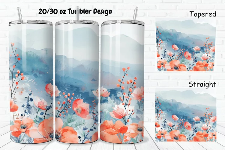 3D Watercolor Scenery 20/30oz Skinny Tumbler