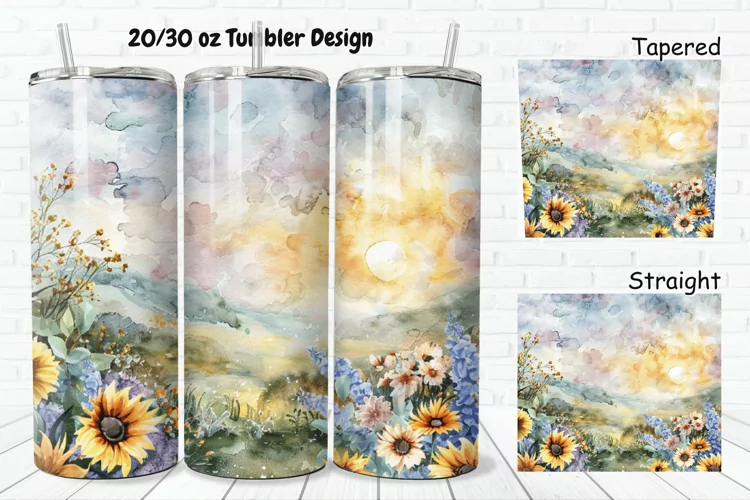 3D Watercolor Scenery 20/30oz Skinny Tumbler