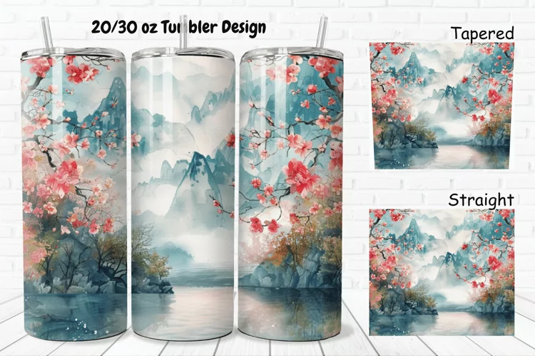 3D Watercolor Scenery 20/30oz Skinny Tumbler