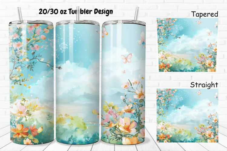 3D Watercolor Scenery 20/30oz Skinny Tumbler