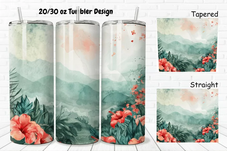 3D Watercolor Scenery 20/30oz Skinny Tumbler