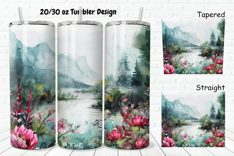 3D Watercolor Scenery 20/30oz Skinny Tumbler