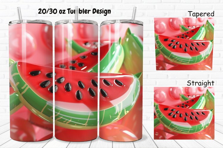 3D Watermelon Inflated 20/30oz Skinny Tumbler