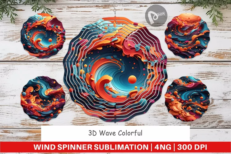 Wind Spinner 3D Wave Colorful