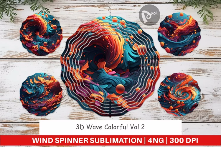 Wind Spinner 3D Wave Colorful