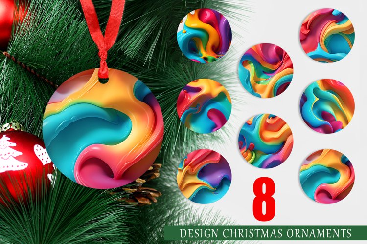 Christmas Ornaments 3D Wave Liquid