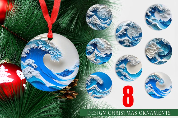 3D Wave Paper Art Christmas Ornaments