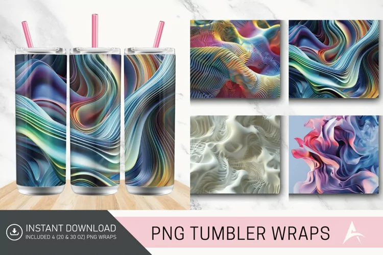 3D Wavy Abstract Tumbler wrap
