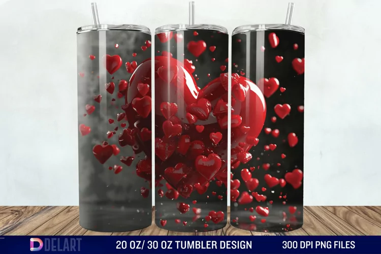 3D Western Heart Tumbler Wrap