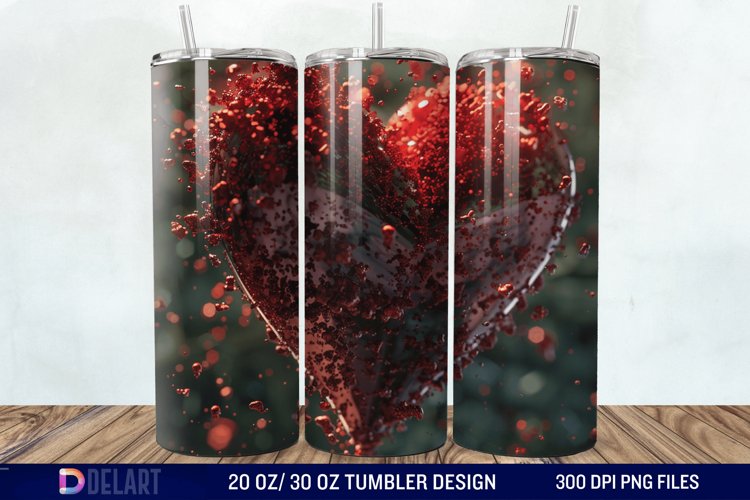 3D Western Heart Tumbler Wrap example image 1