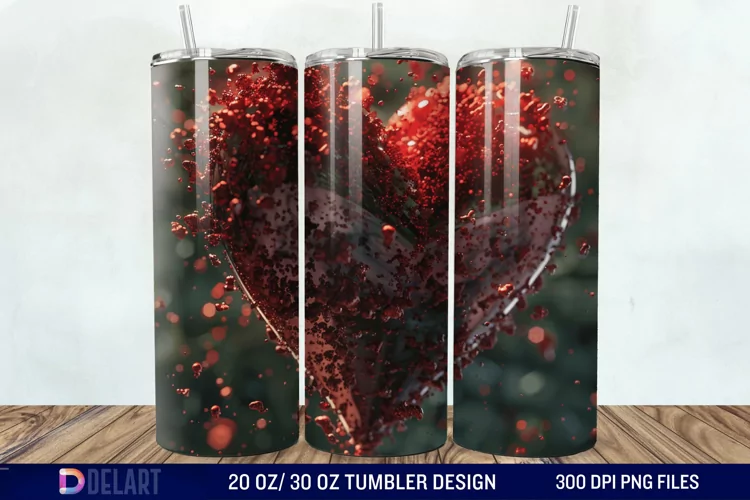 3D Western Heart Tumbler Wrap