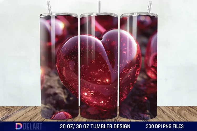 3D Western Heart Tumbler Wrap