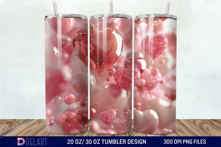 3D Western Heart Tumbler Wrap