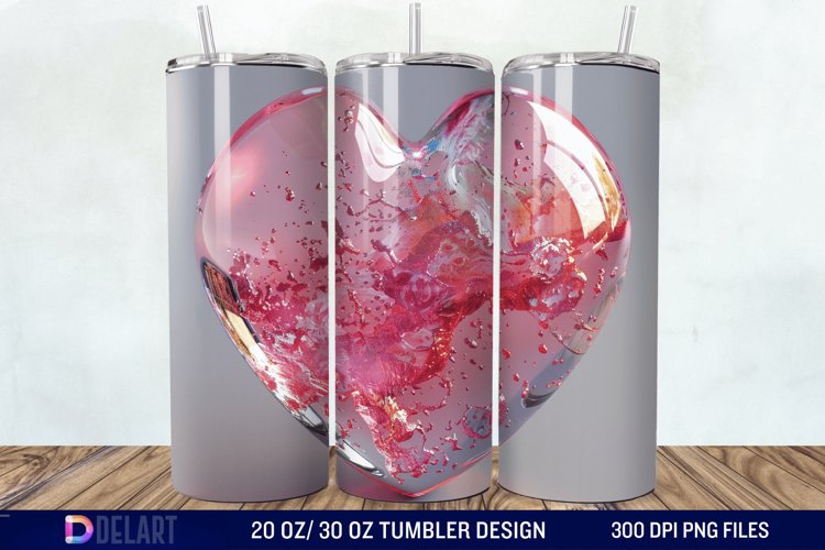3D Western Heart Tumbler Wrap example image 1