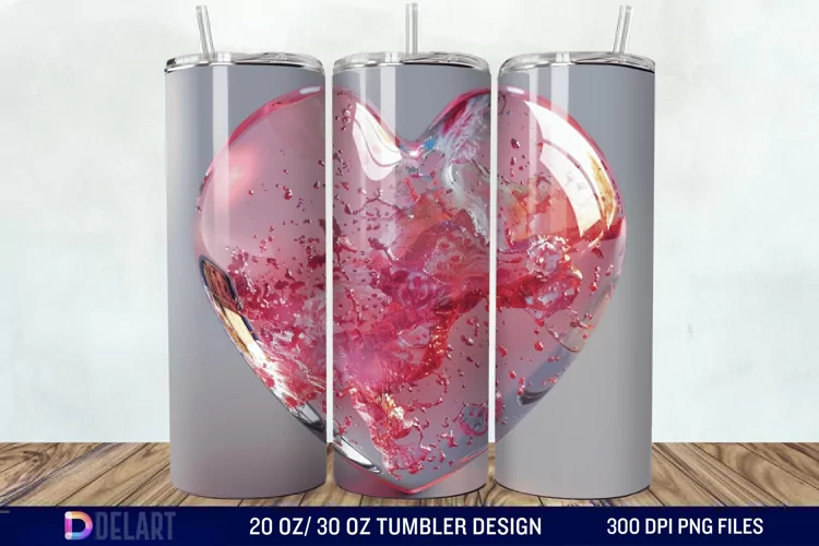 3D Western Heart Tumbler Wrap
