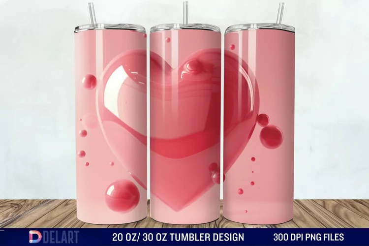 3D Western Heart Tumbler Wrap