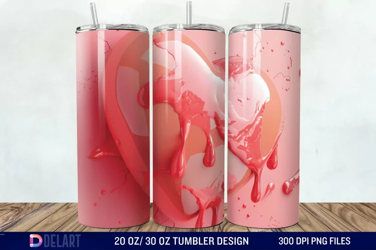 3D Western Heart Tumbler Wrap