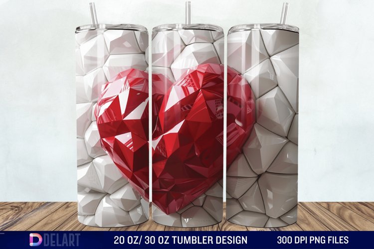 3D Western Heart Tumbler Wrap example image 1