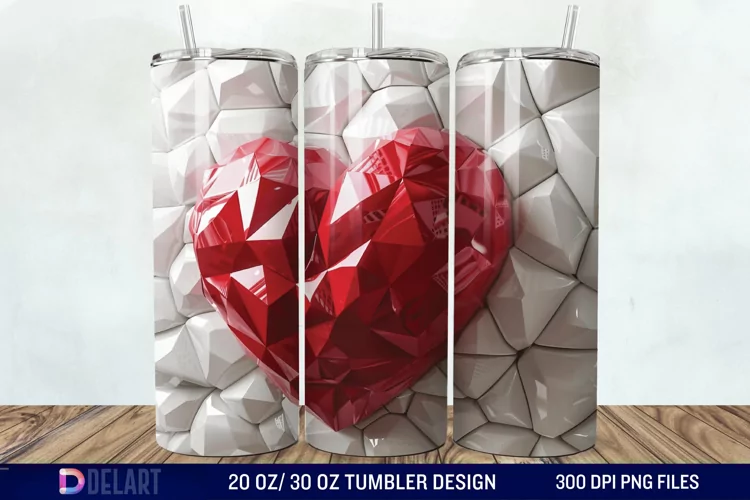 3D Western Heart Tumbler Wrap