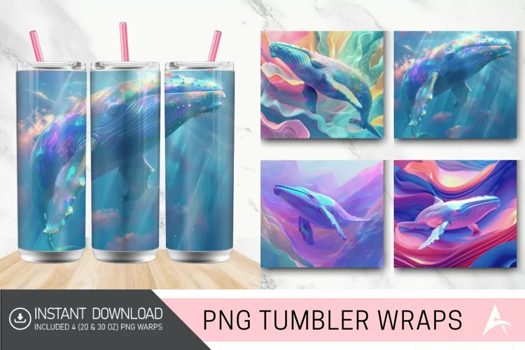 3D Whale Color Odyssey Tumbler wrap