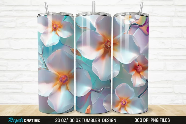 3D Flowers 20/30oz Skinny Tumbler