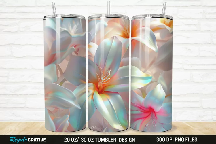3D Flowers 20/30oz Skinny Tumbler
