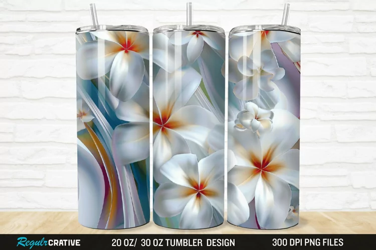 3D Flowers 20/30oz Skinny Tumbler