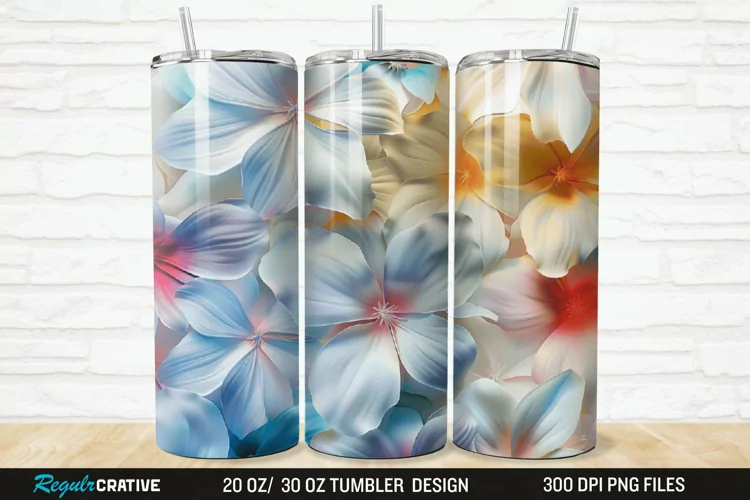 3D Flowers 20/30oz Skinny Tumbler