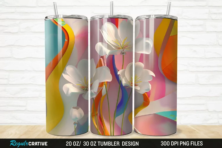 3D Flowers 20/30oz Skinny Tumbler