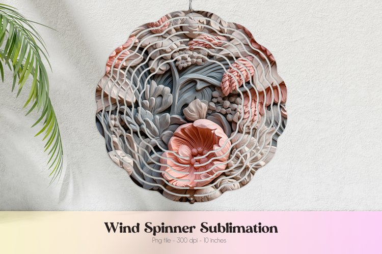 3d Wind Spinner Sublimation 3d Flower Wind Spinner Png