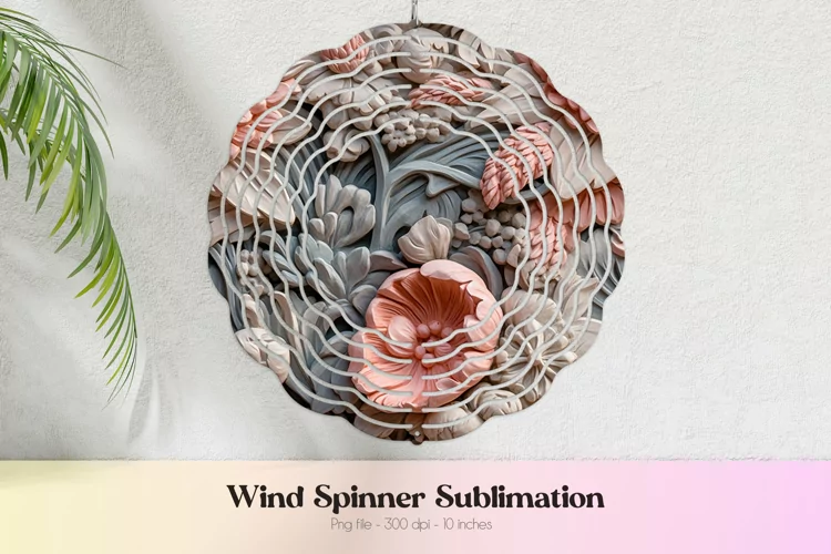 3d Wind Spinner Sublimation | 3d Flower Wind Spinner Png