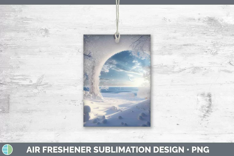 3D Winter Beach Air Freshener Sublimation Car Freshener Desi