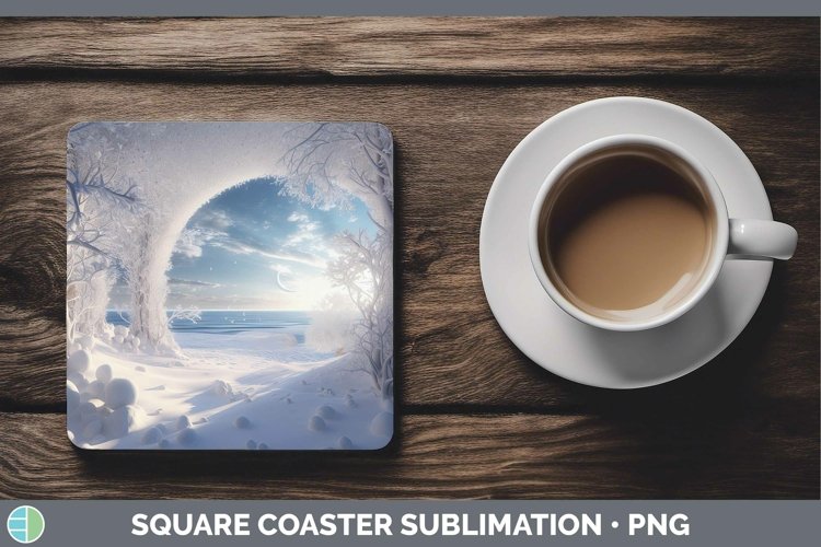 Gorgeous3D Winter Square Coaster design.