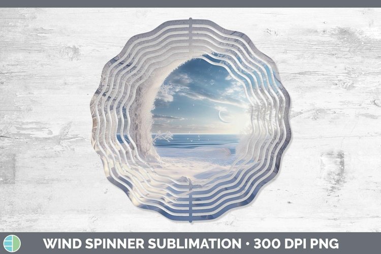 3D Winter Beach Wind Spinner Sublimation Spinner Designs