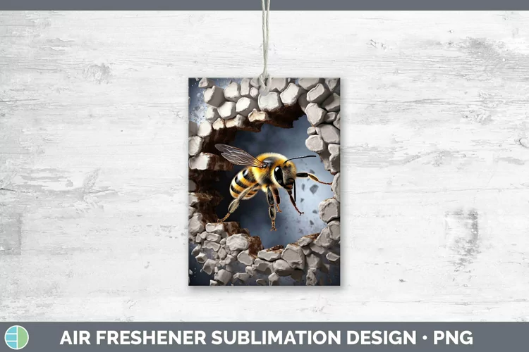 3D Winter Bee Air Freshener Sublimation Car Freshener Design
