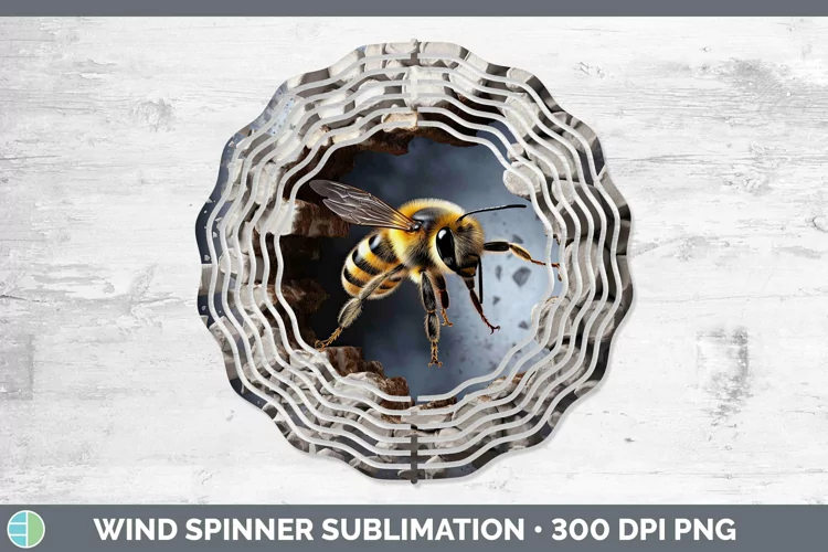 3D Winter Bee Wind Spinner Sublimation Spinner Designs