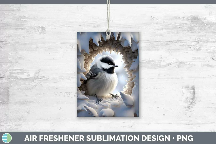 3D Winter Chickadee Air Freshener Sublimation Car Freshener