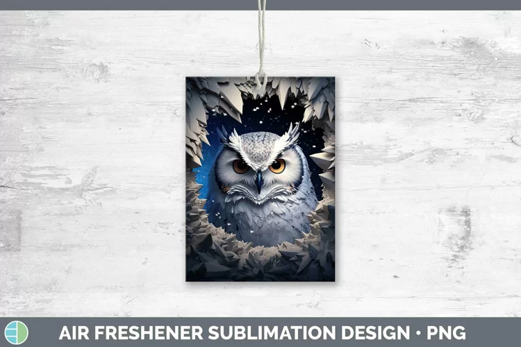 3D Winter Owl Air Freshener Sublimation Car Freshener Design
