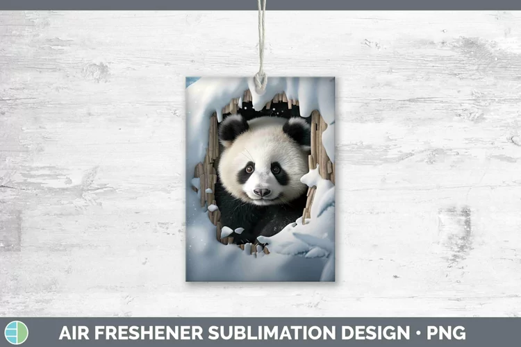 3D Winter Panda Air Freshener Sublimation Car Freshener Desi