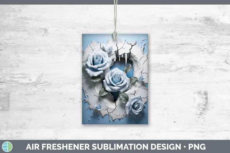 3D Winter Rose Air Freshener Sublimation Car Freshener Desig