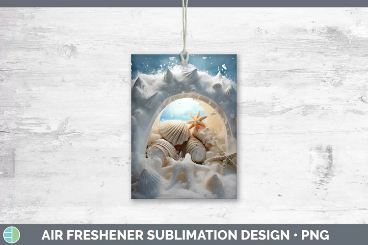3D Winter Seashell Air Freshener Sublimation Car Freshener D